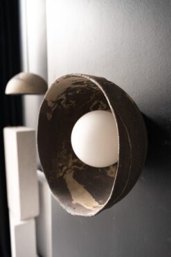 Handcrafted Ceramic Wall Sconce - Rustic Wabi Sabi Outdoor/Indoor Bedside Lamp - Home Decor Lighting