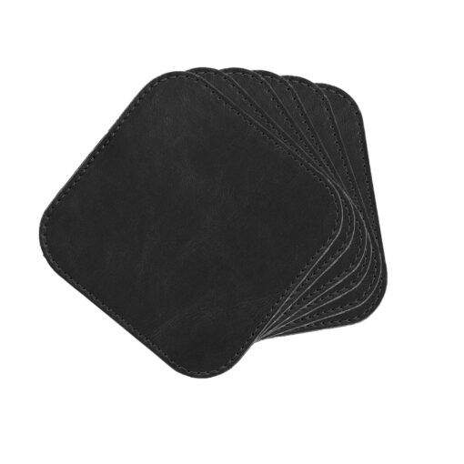 Handcrafted Leather Coasters with Holder - Set of 6 - Non-Slip Drink Coasters for Coffee Table Protection - Image 6