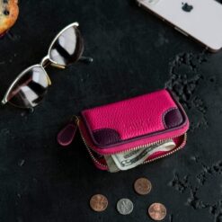 Handcrafted Top Grain Leather RFID Wallet - Zippered Checkbook, Coin & Card Slots