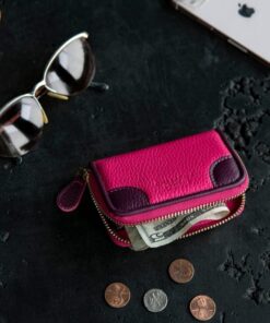 Handcrafted Top Grain Leather RFID Wallet - Zippered Checkbook, Coin & Card Slots