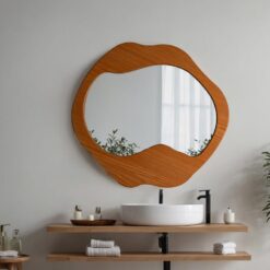 Handcrafted Wood Mirror - Quirky Bathroom Decor, Unique Item for Home & Couples - Christmas Accent