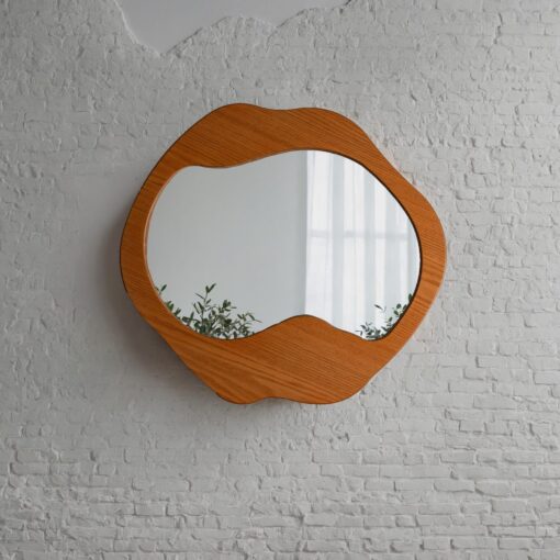 Handcrafted Wood Mirror - Quirky Bathroom Decor, Unique Item for Home & Couples - Christmas Accent - Image 2
