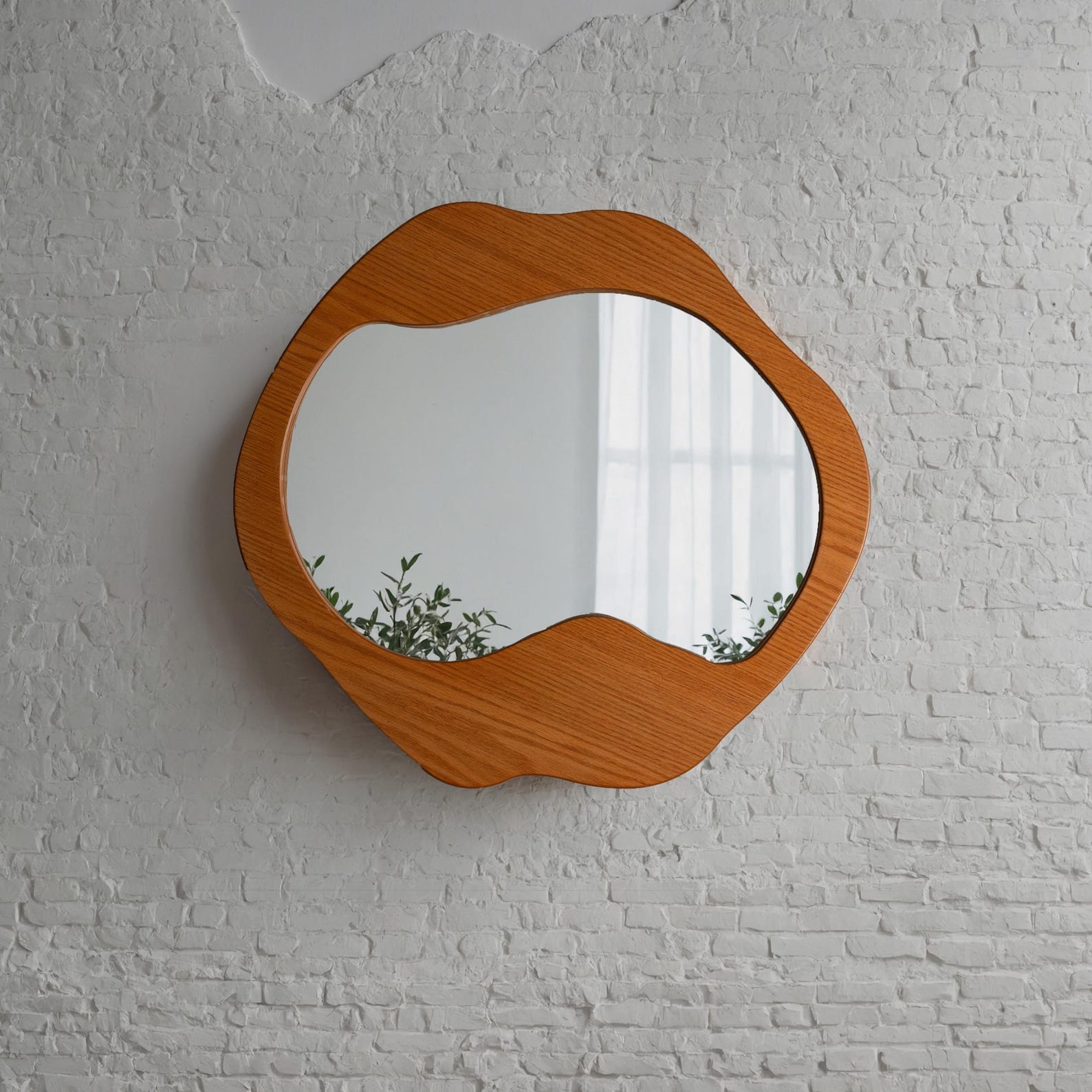 Handcrafted Wood Mirror - Quirky Bathroom Decor, Unique Item for Home & Couples - Christmas Accent - Image 2