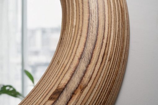 Handcrafted Wooden Round Wall Mirror - Plywood Circle - Unique Home & Christmas Decor - Housewarming Item - Image 4