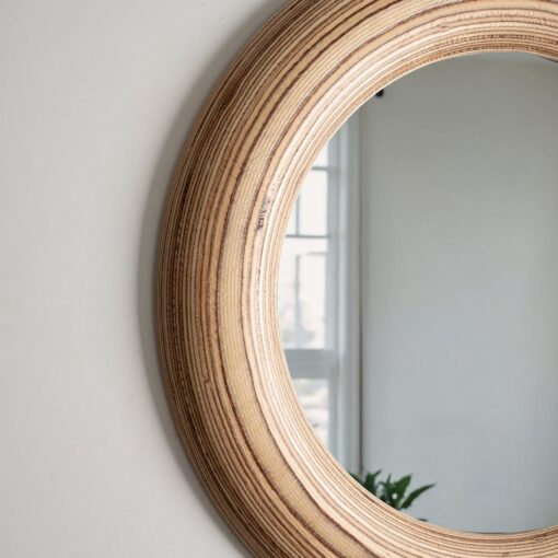 Handcrafted Wooden Round Wall Mirror - Plywood Circle - Unique Home & Christmas Decor - Housewarming Item - Image 2