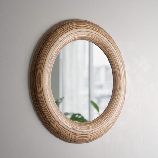 Handcrafted Wooden Round Wall Mirror - Plywood Circle - Unique Home & Christmas Decor - Housewarming Item - Image 3