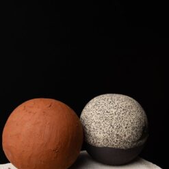 Handmade Ceramic Ball Decor Set - Textured Pottery Spheres - Unique Home & Shelf Accents - New Home/Hostess Item (2 Piece)
