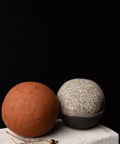 Handmade Ceramic Ball Decor Set - Textured Pottery Spheres - Unique Home & Shelf Accents - New Home/Hostess Item (2 Piece)