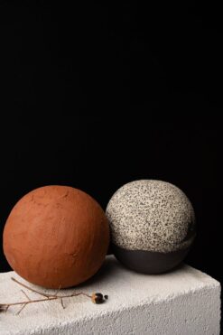 Handmade Ceramic Ball Decor Set - Textured Pottery Spheres - Unique Home & Shelf Accents - New Home/Hostess Item (2 Piece)