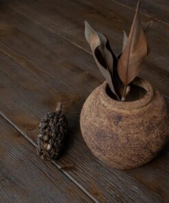 Handmade Ceramic Vase - Large Beige & Black Textured Decor - Unique New Home/Hostess Item