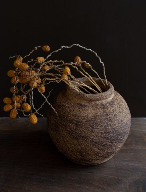 Handmade Ceramic Vase - Large Beige & Black Textured Decor - Unique New Home/Hostess Item - Image 2
