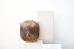 Handmade Ceramic Vase - Large Beige & Black Textured Decor - Unique New Home/Hostess Item