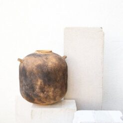 Handmade Ceramic Vase - Large Beige & Black Textured Decor - Unique New Home/Hostess Item
