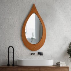 Handmade Oak Raindrop Mirror - Unique Irregular Wall Decor - Wedding, Housewarming, Christmas Item