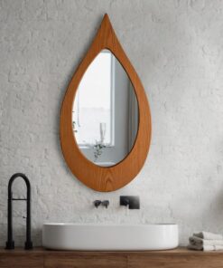 Handmade Oak Raindrop Mirror - Unique Irregular Wall Decor - Wedding, Housewarming, Christmas Item