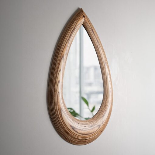 Handmade Wooden Raindrop Mirror - Unique Wall Decor, Christmas Item & Home Accent - Image 2