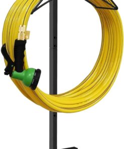 Heavy Duty Garden Hose Holder Stand - Free Standing Metal Water Hose Organizer for Lawn & Yard