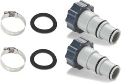 Intex Pool Hose Adapter (2-Pack) - 1.5" & 1.25" Threaded to Clamp - Filter Pump & Salt System Conversion