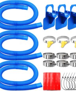 Intex Pool Pump Hoses 1.25" x 59" (3-Pack) with Holders - Above Ground Swimming Pool Filter Pump Replacement