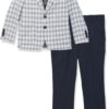 Isaac Mizrahi Boys' 2-Piece Check Suit - Stylish Contrast Blazer & Pants Set