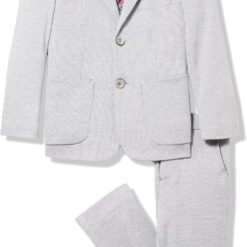 Isaac Mizrahi Boys' Slim Fit Birdseye Suit - Solid Dresswear for Kids