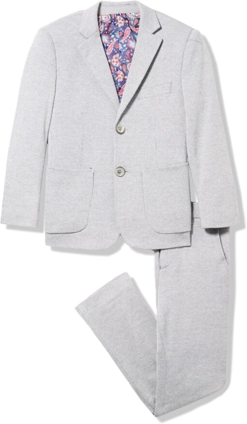 Isaac Mizrahi Boys' Slim Fit Birdseye Suit - Solid Dresswear for Kids