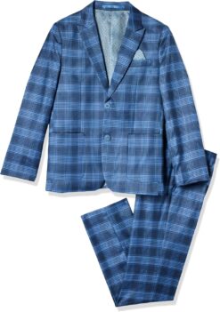 Isaac Mizrahi Boys' Slim Fit Check Suit - Stylish Kids' Formal Wear