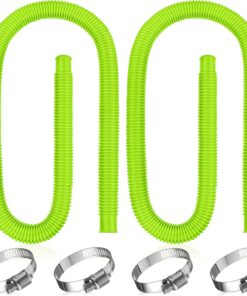 Jadive 1.5" x 59" Pool Hose 2-Pack - Above Ground Pool Pump Replacement with Clamps (Green)