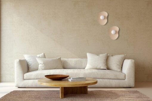Japandi Beige Ceramic Wall Sconce - Handmade Wasabi Lamp - Minimalist Home Decor Lighting - Image 4