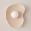 Japandi Beige Ceramic Wall Sconce - Handmade Wasabi Lamp - Minimalist Home Decor Lighting