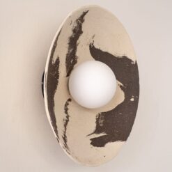 Japandi Ceramic Wall Sconce - Handmade Wabi Sabi Light - Modern Bedroom Lighting - Home Decor Item