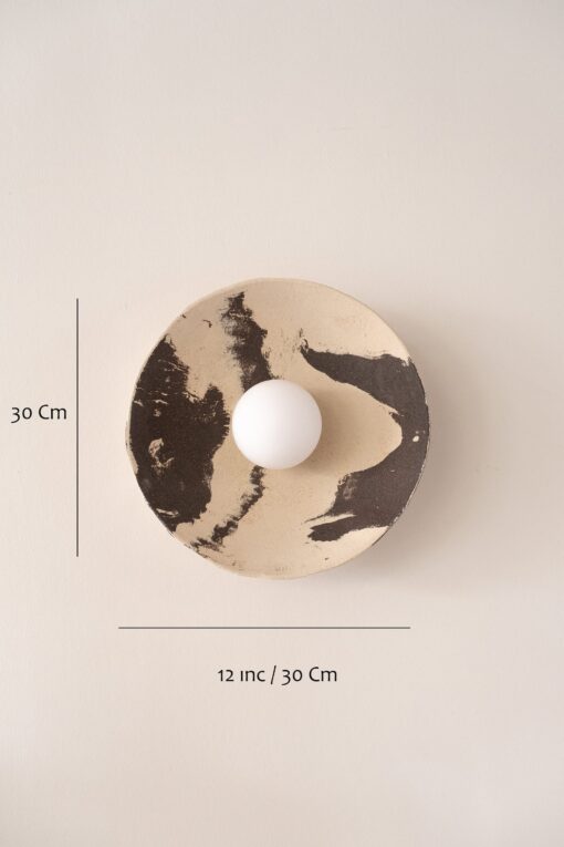 Japandi Ceramic Wall Sconce - Handmade Wabi Sabi Light - Modern Bedroom Lighting - Home Decor Item - Image 4