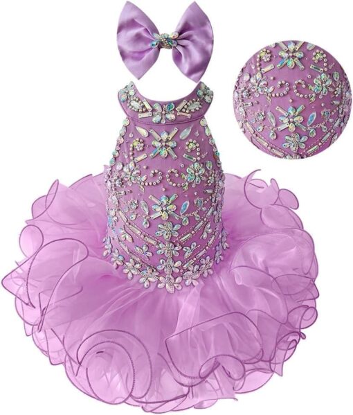 Jenniferwu Handmade Beaded Pageant Dress - Toddler & Baby Girl Princess Gown