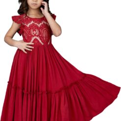 Joyfolie Macy Dress - Girls' Bohemian Maxi Dress - Kids' Floral Party Gown