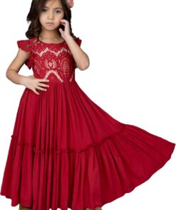 Joyfolie Macy Dress - Girls' Bohemian Maxi Dress - Kids' Floral Party Gown