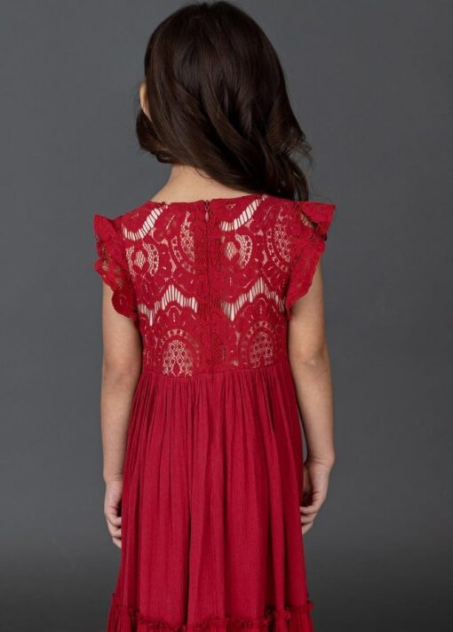 Joyfolie Macy Dress - Girls' Bohemian Maxi Dress - Kids' Floral Party Gown - Image 3