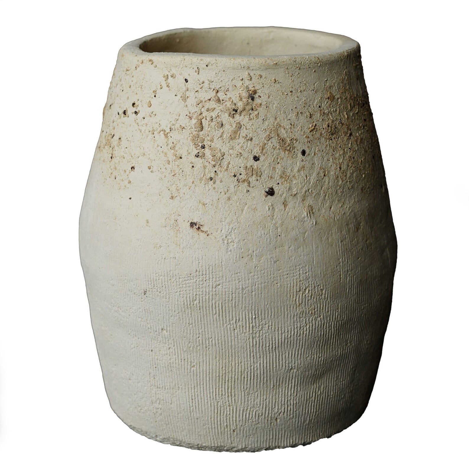 Large Beige Ceramic Vase - Handmade Textured Decor for Shelf, Unique New Home/Hostess Item - Image 2