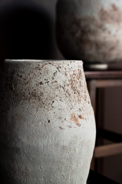 Large Beige Ceramic Vase - Handmade Textured Decor for Shelf, Unique New Home/Hostess Item - Image 3