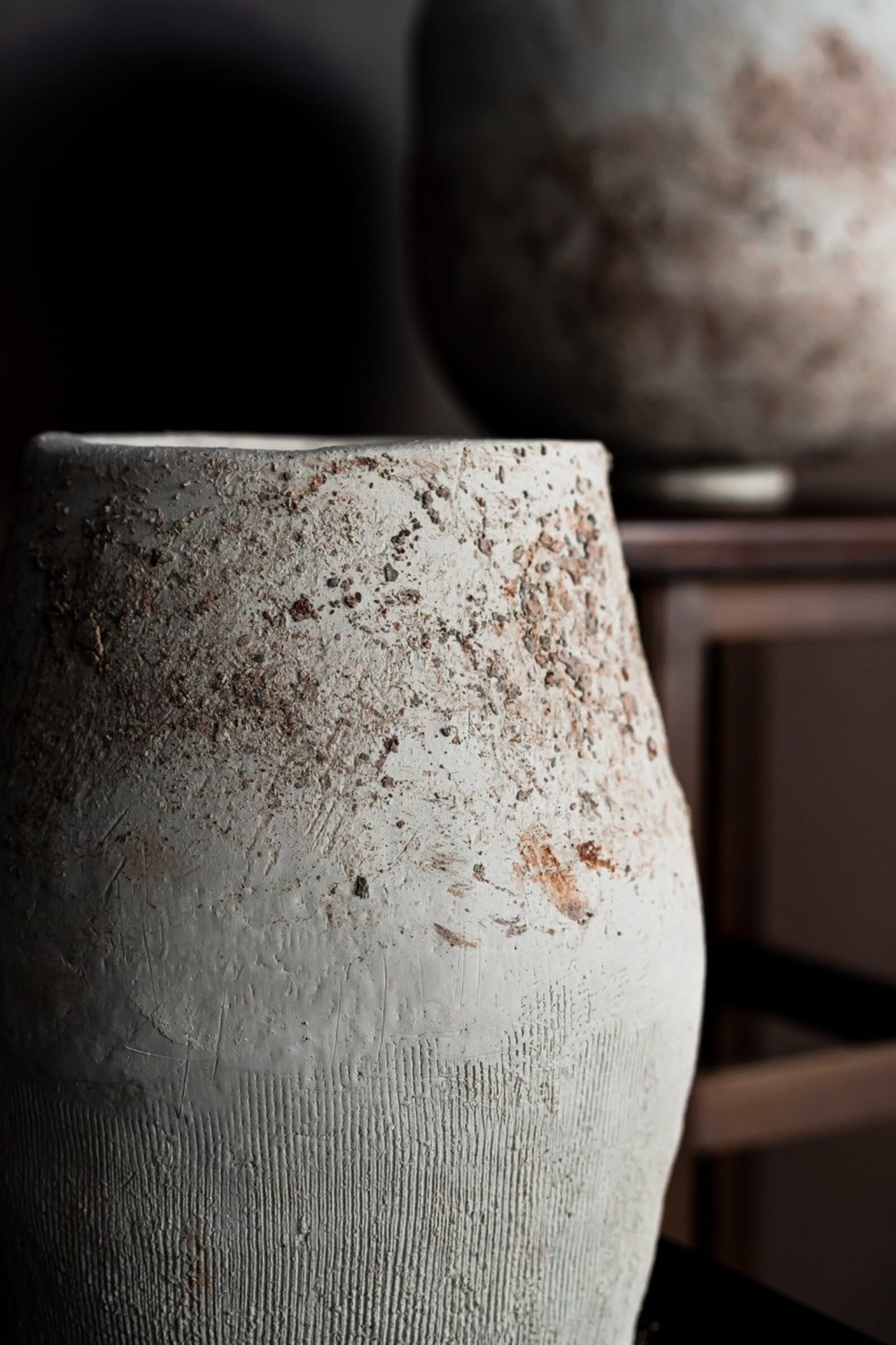 Large Beige Ceramic Vase - Handmade Textured Decor for Shelf, Unique New Home/Hostess Item - Image 3
