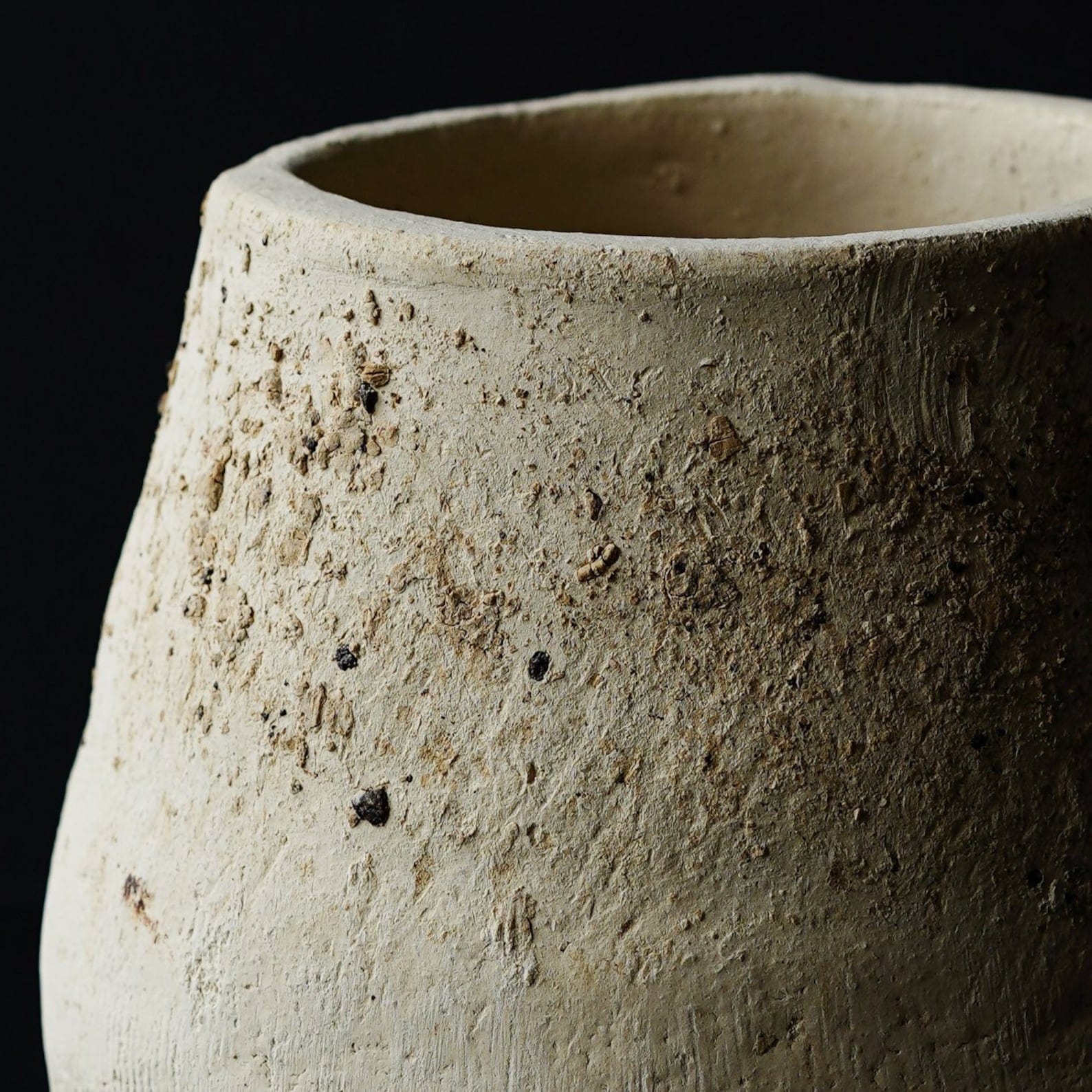 Large Beige Ceramic Vase - Handmade Textured Decor for Shelf, Unique New Home/Hostess Item - Image 4