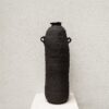 Large Black Clay Vase - Handmade Ceramic Decor for Shelf, Unique New Home/Hostess Item