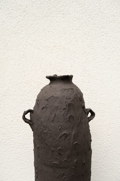 Large Black Clay Vase - Handmade Ceramic Decor for Shelf, Unique New Home/Hostess Item - Image 3