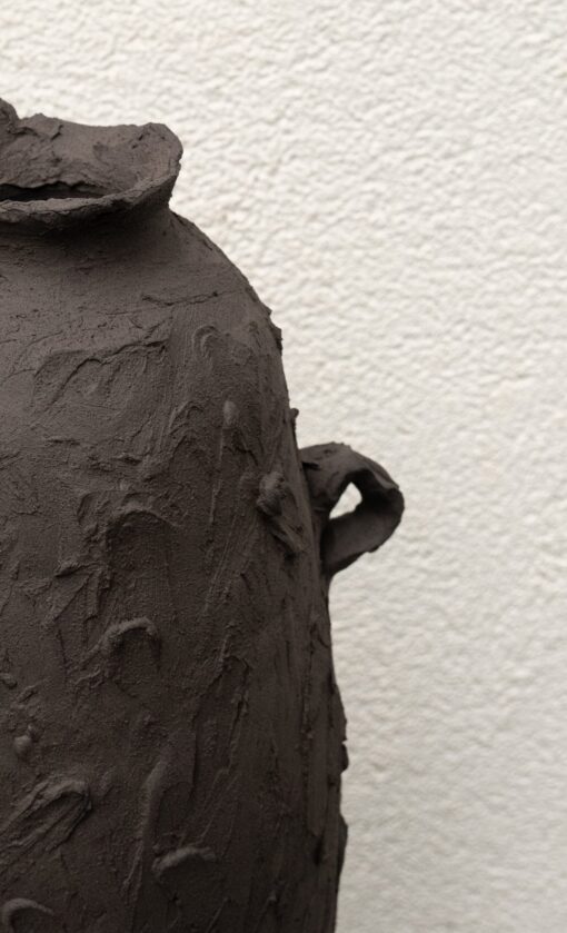 Large Black Clay Vase - Handmade Ceramic Decor for Shelf, Unique New Home/Hostess Item - Image 4