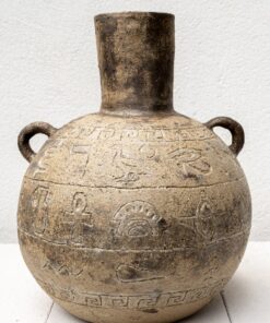 Large Brown Ceramic Vase - Antique Style Handmade Pottery Flower Pot - Boho Egyptian Planter - Rustic Stoneware Decor