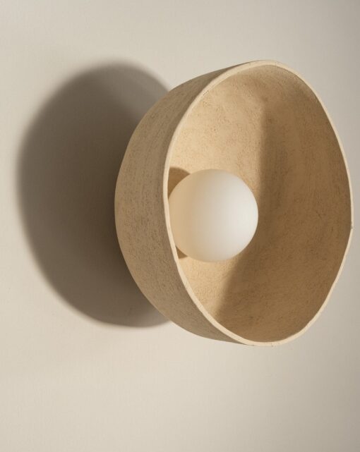 Large Ceramic Wall Sconce - Modern Cylinder Lamp for Bedroom & Living Room Lighting - Natural White Fixture - Image 2