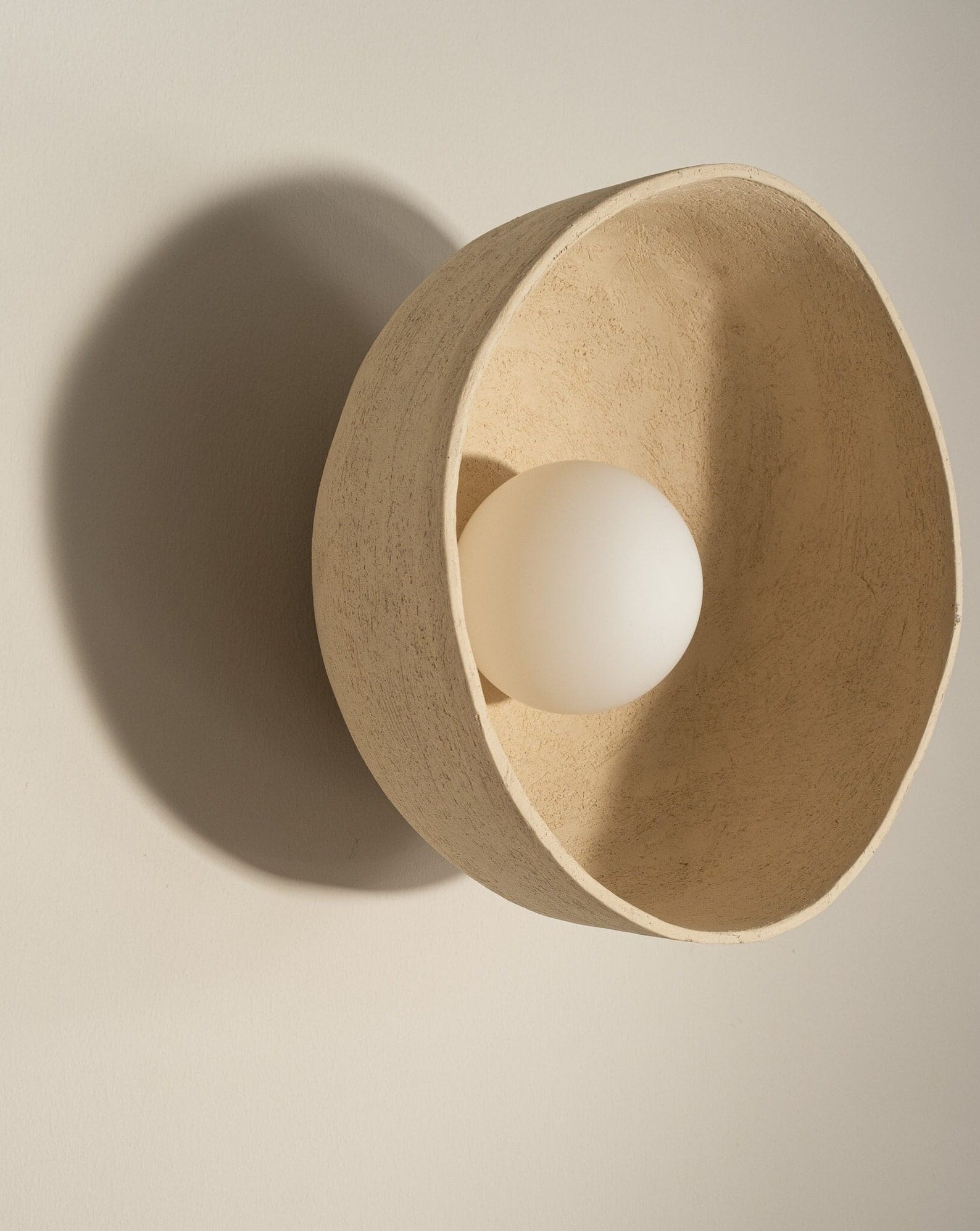 Large Ceramic Wall Sconce - Modern Cylinder Lamp for Bedroom & Living Room Lighting - Natural White Fixture - Image 2