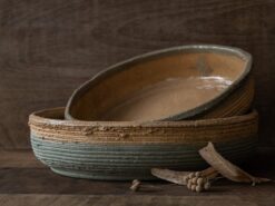 Large Handmade Ceramic Bowl - Green & Yellow Geza Clay Bowl - Decorative Serving Bowl