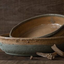 Large Handmade Ceramic Bowl - Green & Yellow Geza Clay Bowl - Decorative Serving Bowl
