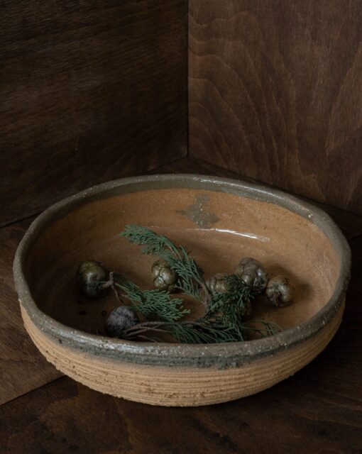 Large Handmade Ceramic Bowl - Green & Yellow Geza Clay Bowl - Decorative Serving Bowl - Image 3