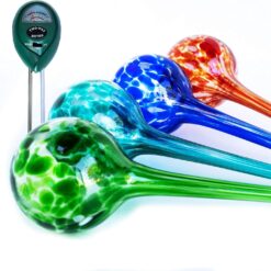 Large Plant Watering Globes - Self Watering Bulbs for Indoor & Outdoor Plants + Moisture Meter - Cotswold Homeware